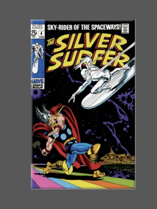 Silver Surfer, Magnet, Bouton, Miroir, Comic, Thor pour la vente par Ba Ba Buttons
