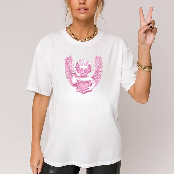 T-shirt rétro Cupidon de la Saint-Valentin – Graphique vintage mignon de la Saint-Valentin pour la vente par Hansen Party Mama