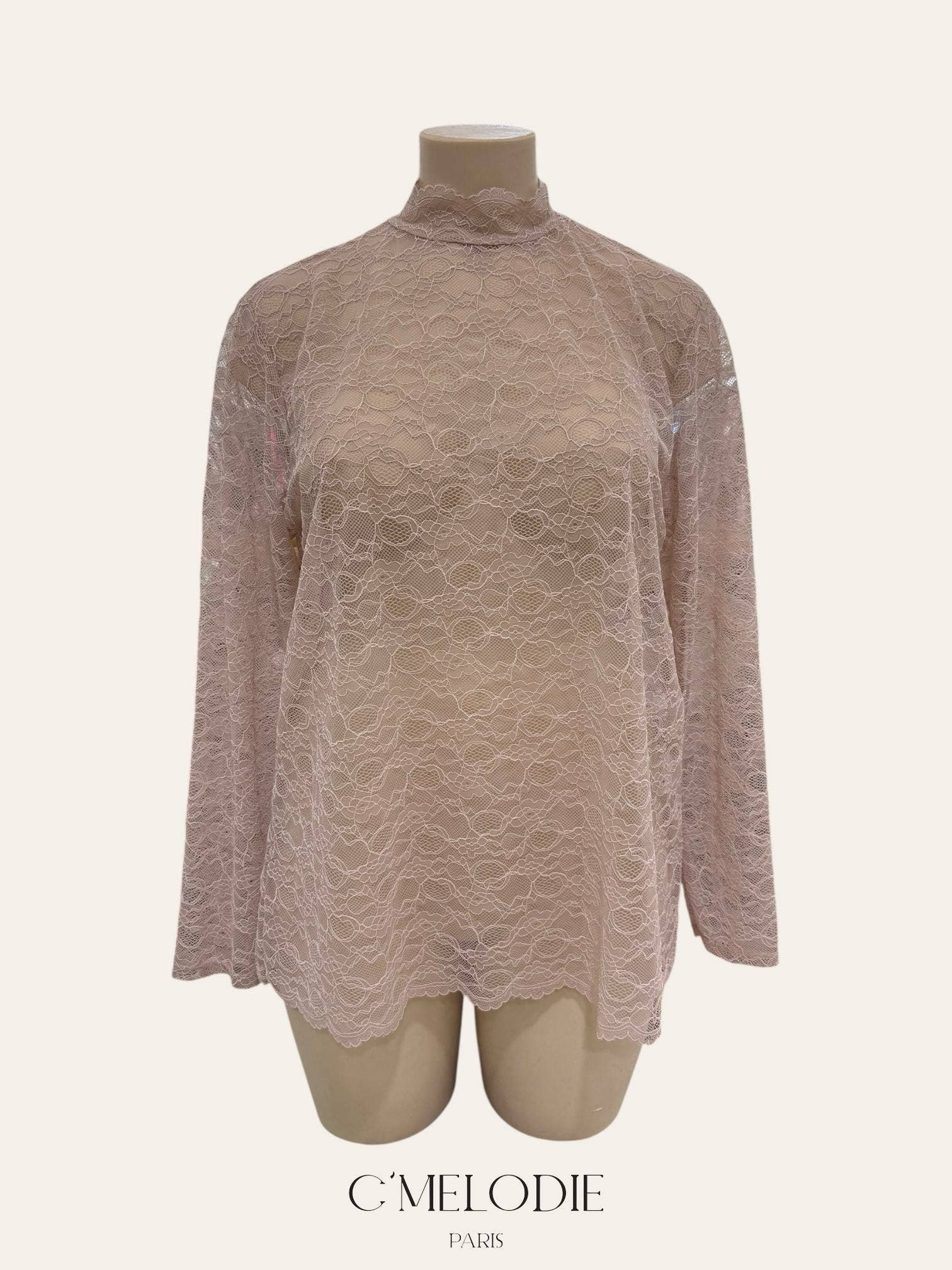 C'MELODIE - Vente Chemisier – femme - Grand Taille - Blouse en dentelle élégante10