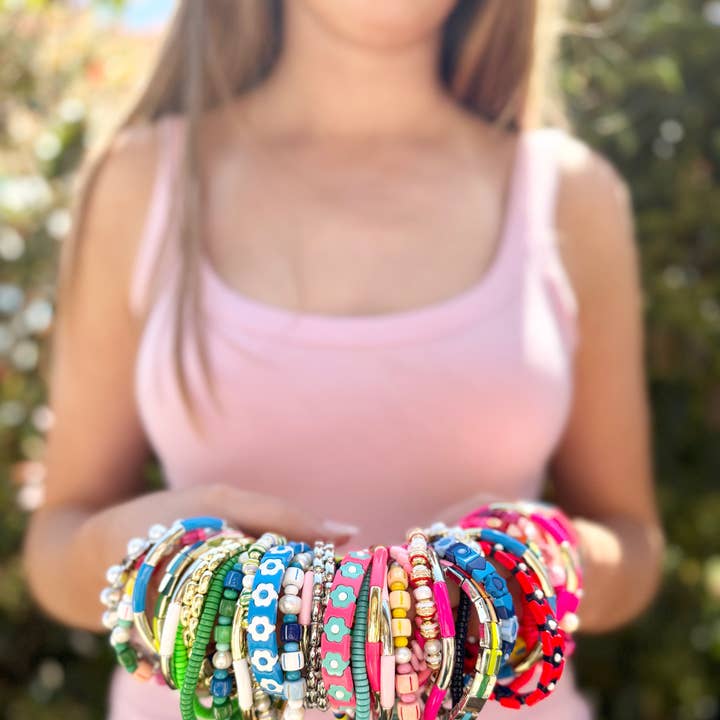 Greenwood Designs - Wholesale Beaded bracelet - Colourful Enamel Stacking Bracelet Collection in Gold & Silver1