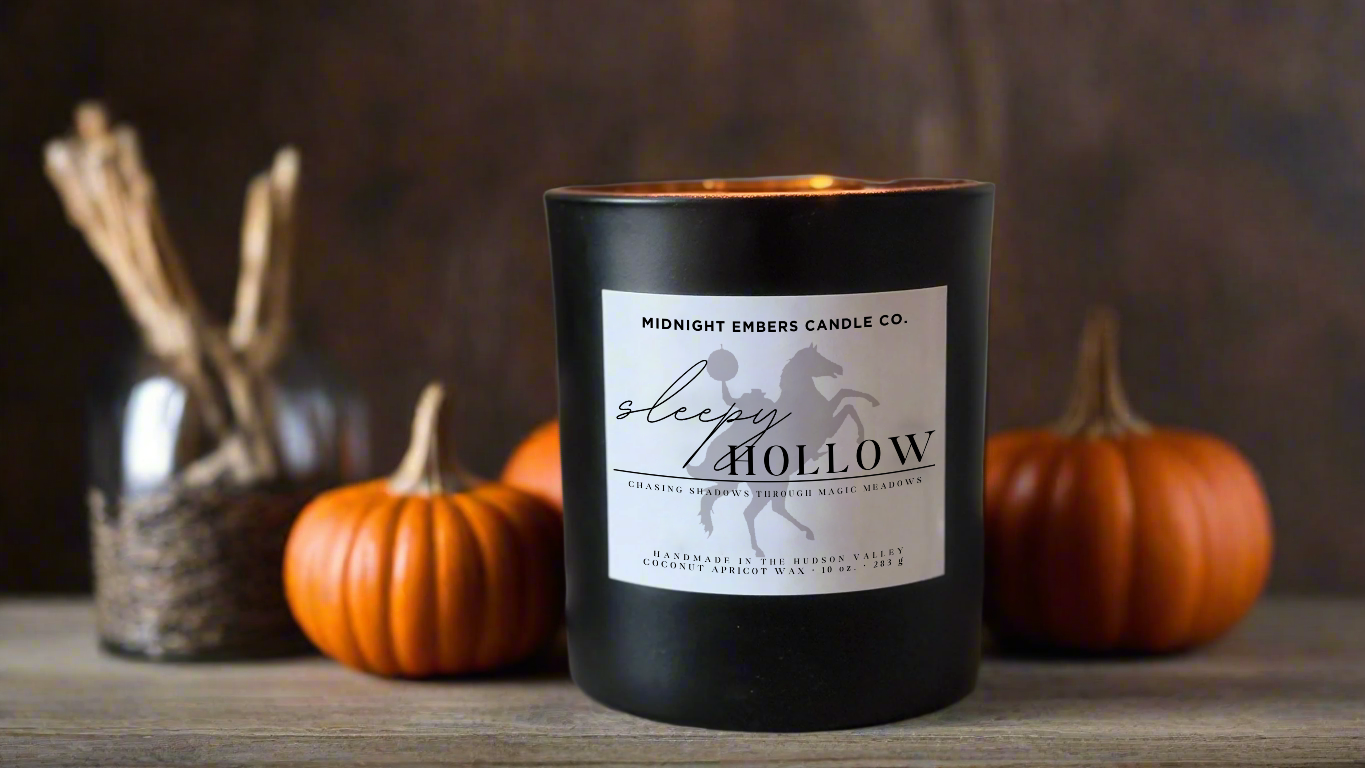 Midnight Embers Candle Co. - Wholesale Jar/Filled Candle - Sleepy Hollow 8 oz. | Fall Themed Cozy Candles2