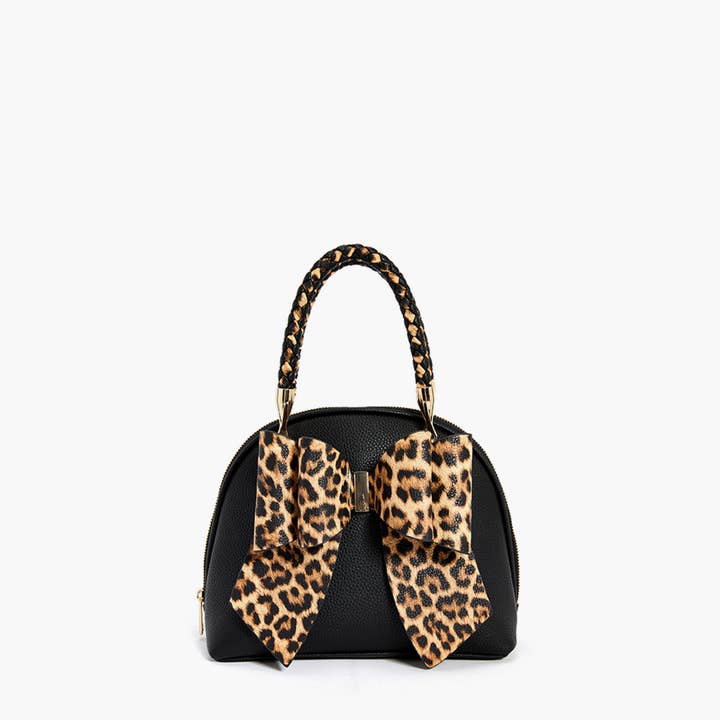 Like Dreams - Wholesale Top Handle Bag - Women's - Leopard Top Handle Bow Bag