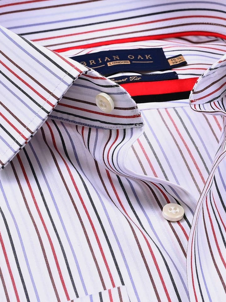 Red Multicolour Stripe Shirt for wholesale by Brian Oak Limited