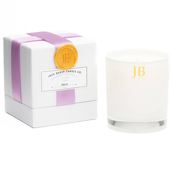 Colección White Box - Dolly - Vela en tarro de 10 oz en caja para venta al por mayor de Jack Baker Candle Co