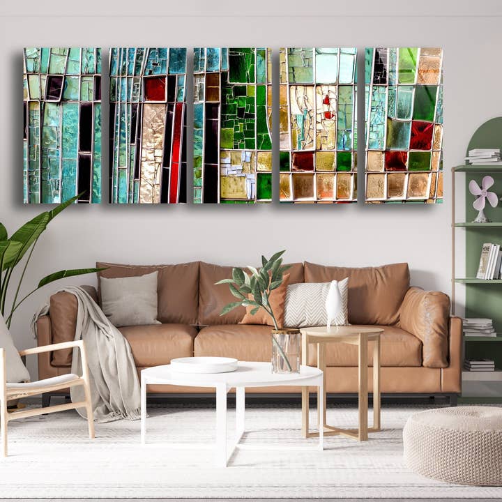 Arte em vidro temperado com pintura panorâmica manchada para parede por atacado de MyPhotostation