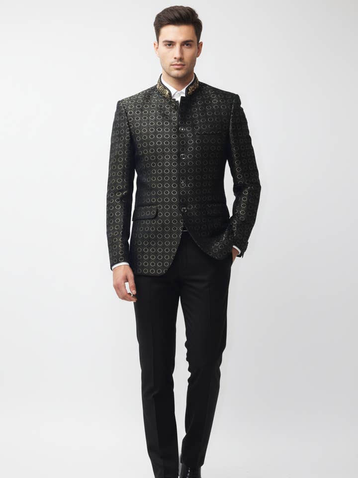 Heren Jacquard Blazer van Hoge Kwaliteit voor Elegante Gelegenheden voor wholesale door Masculine Moda