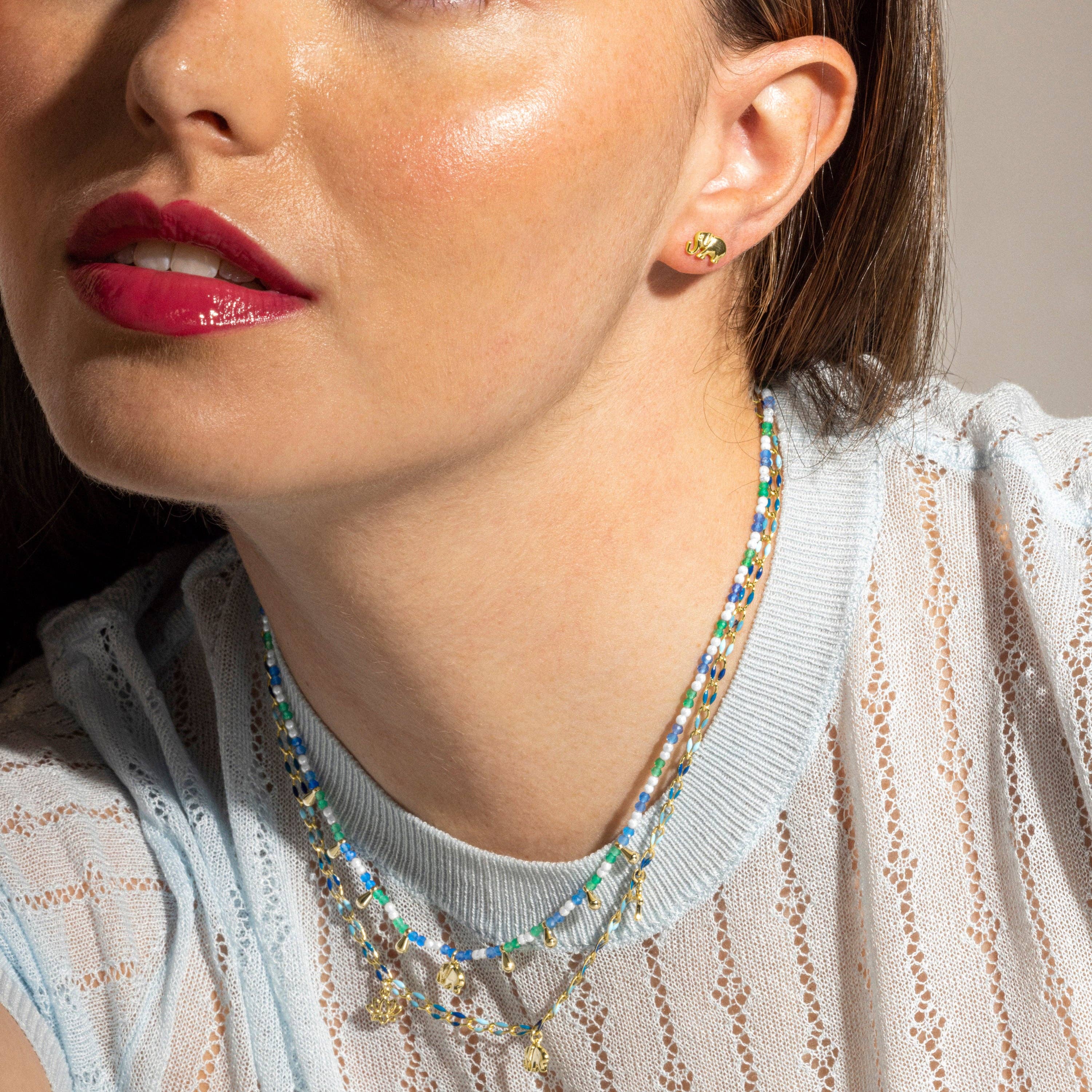 Luxenter – Gargantilha/coleira por atacado – Colar de Prata de Lei 925 e Lacado Azul acabamento ouro 18k - Shione4