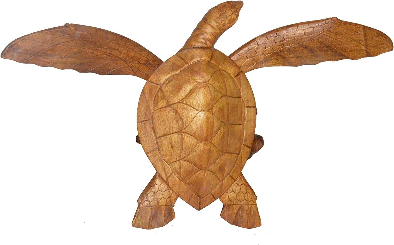 White Elephant - Wholesale Decorative Tabletop Object - Mahogany wood Turtle hand carved on wood base3