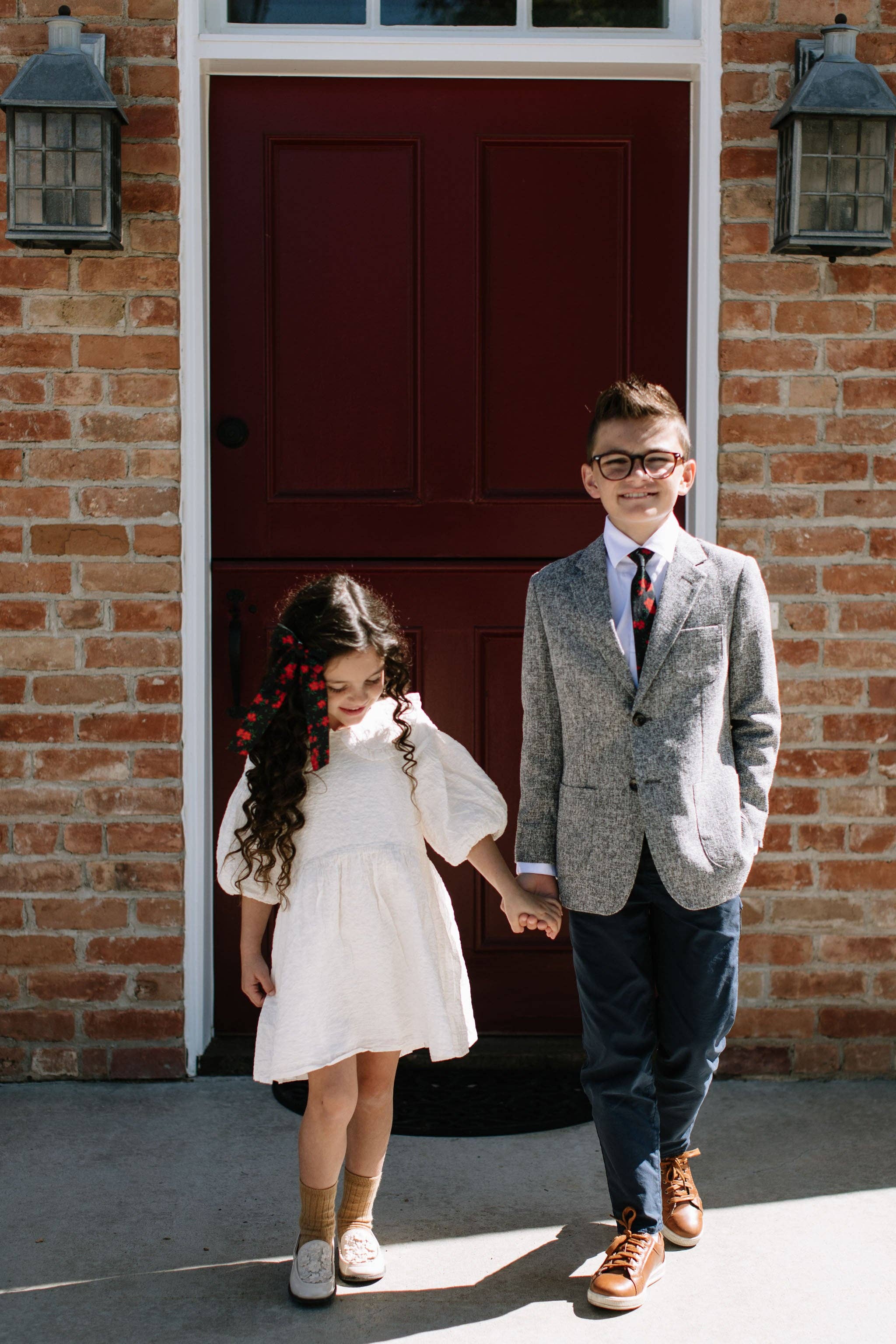 Boon Ties - Vente Cravate – enfant - Cravate Garçon Rouge à Motifs Floraux1