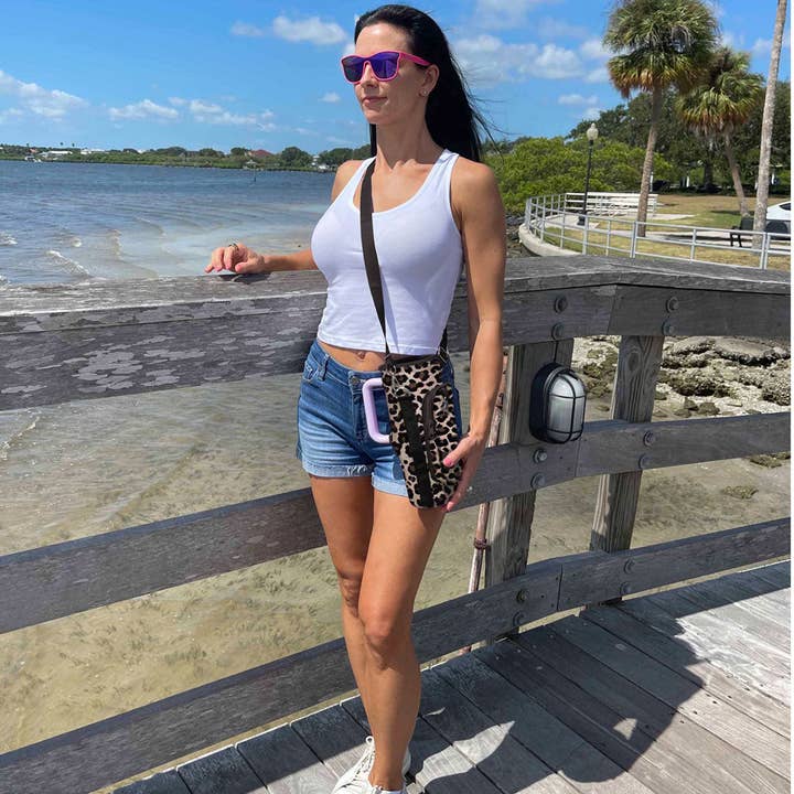 Laberri - Wholesale Crossbody Bag - Women's - 40 oz Tumbler "Handle" Bag - Flamingos5