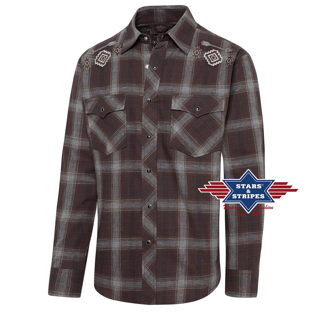 Stars & Stripes® - Wholesale Overhemd met knopen - Heren - Geruit western overhemd - William2