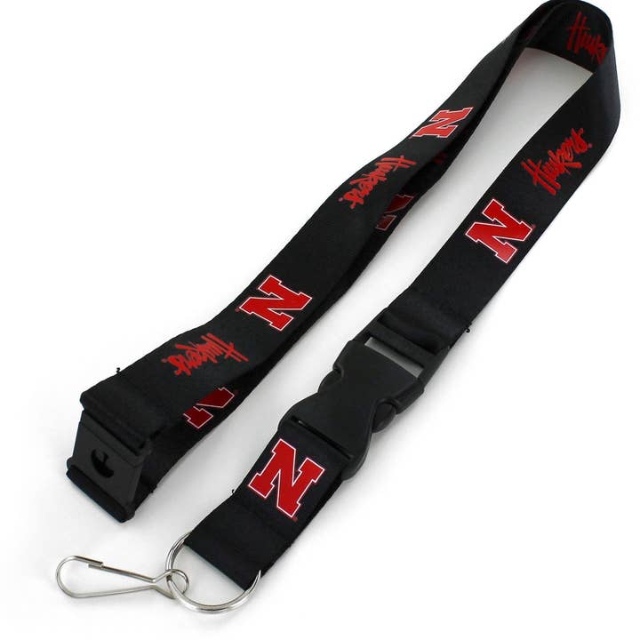 Cordon d'équipe NCAA Nebraska Cornhuskers, noir pour la vente par Aminco USA