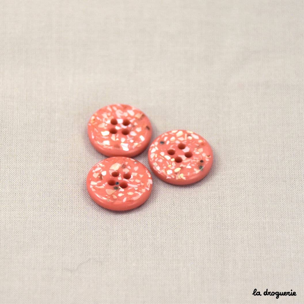 LA DROGUERIE - Wholesale Sewing Button/Snap - "Pretty Pebbles" Button 15 mm - Button 15 mm9