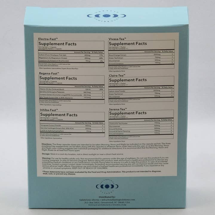 Comprehensive 5 Day Kit (water only) for wholesale by Total Fasting Solutions