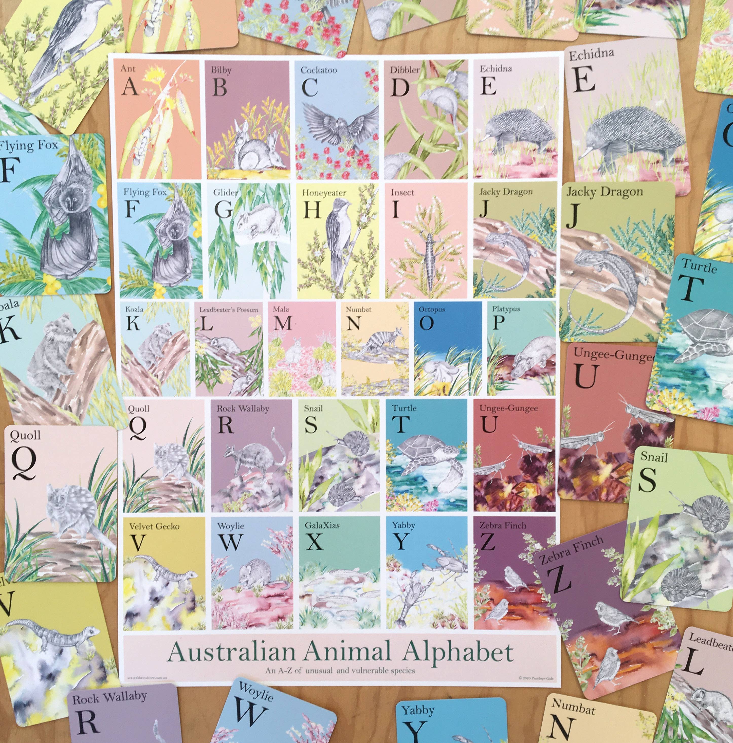 Fabriculture - Wholesale Poster - Australian Animal Alphabet  Poster4