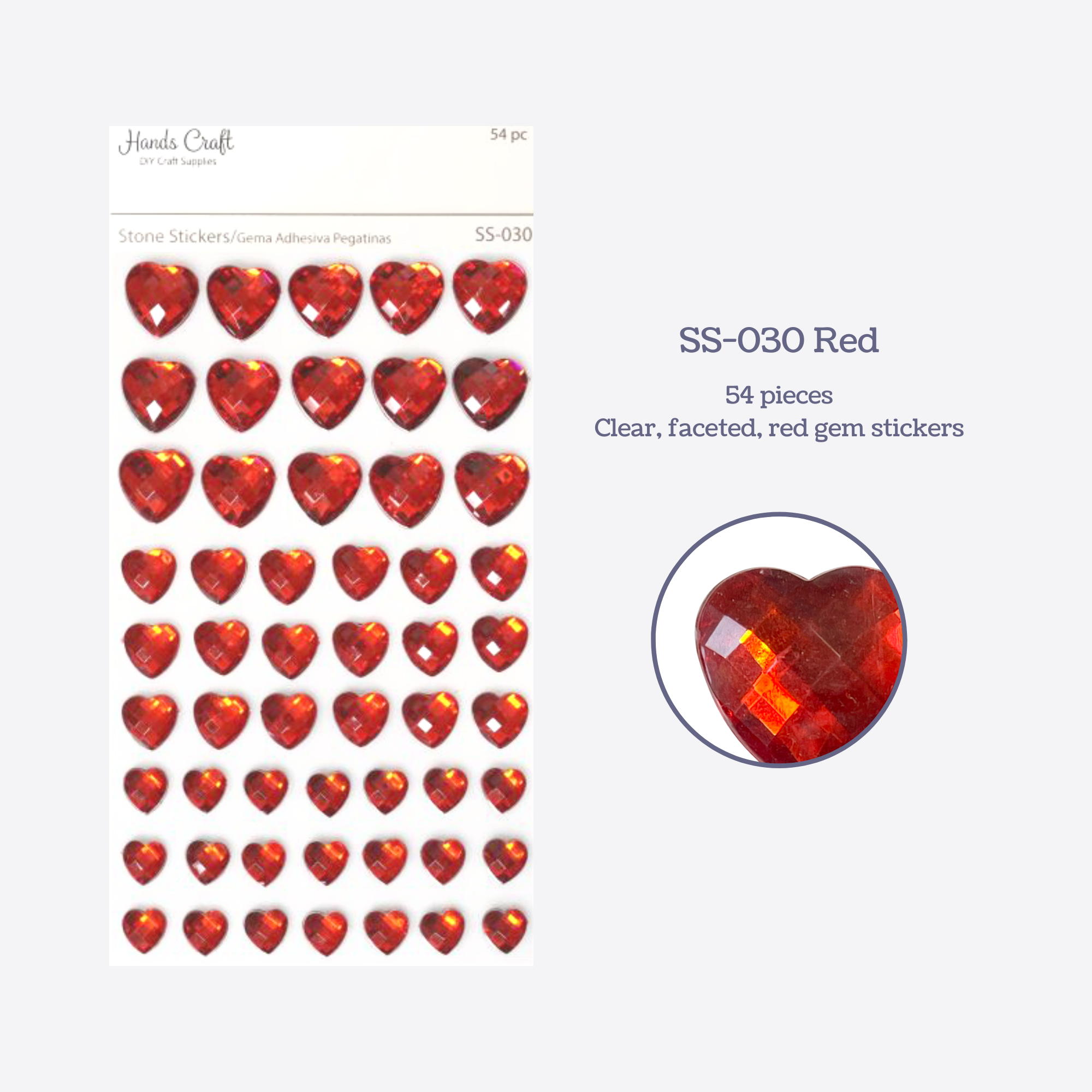 Angels Craft - Wholesale Sticker - Heart-shaped Rhinestone Sticker (4 options available)1