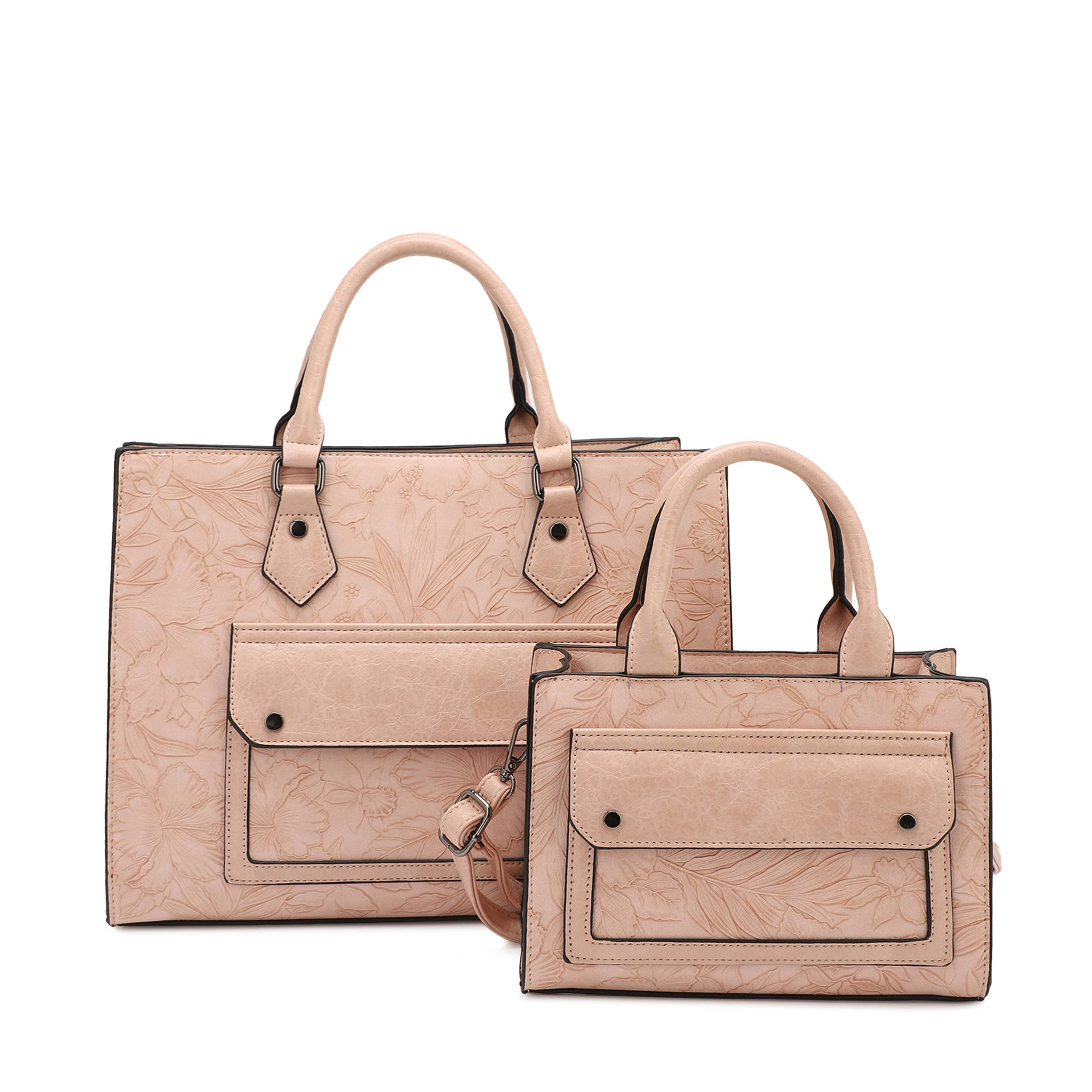 KAYLA+AVA - Vendita all'ingrosso Borsa tote - Donna - Set di borse tote con motivo floreale in rilievo Margaret Hibiscus13