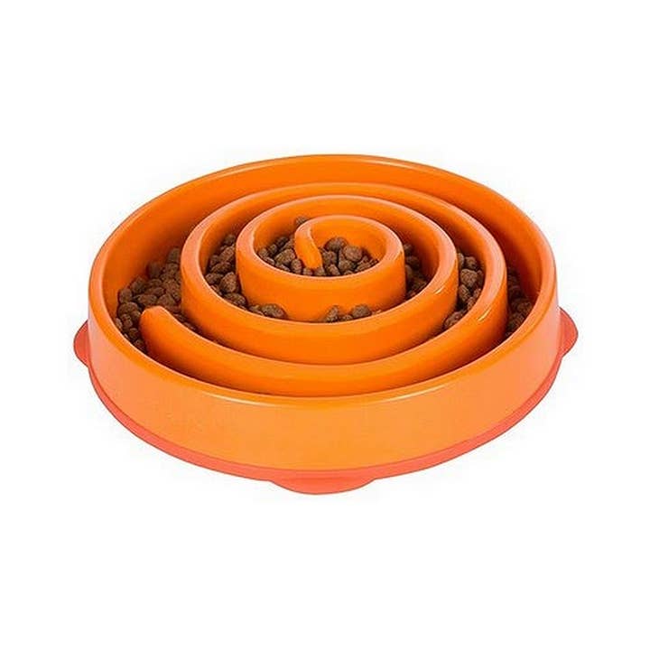 King Wholesale Pet Goods - Wholesale Pet Bowl - Cat/Dog - Outward Hound Slow/Fun Feeder Orange M