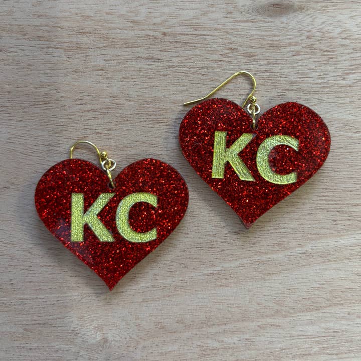 Chiefs KC glitterhjärtan för wholesale av FH&L Creations