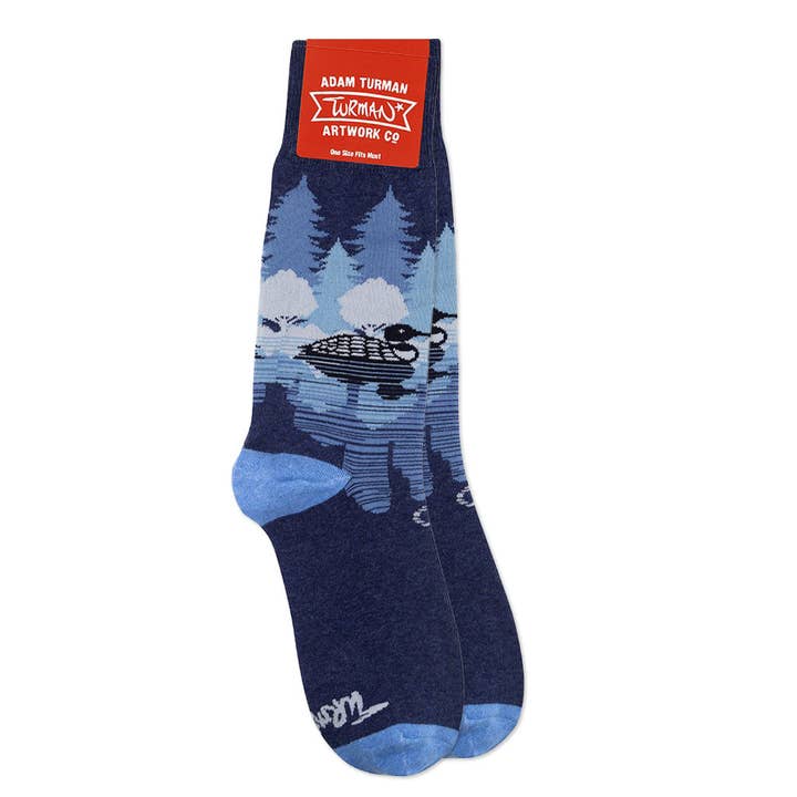 Midnight Loon Socks for wholesale by Adam Turman Artwork Co