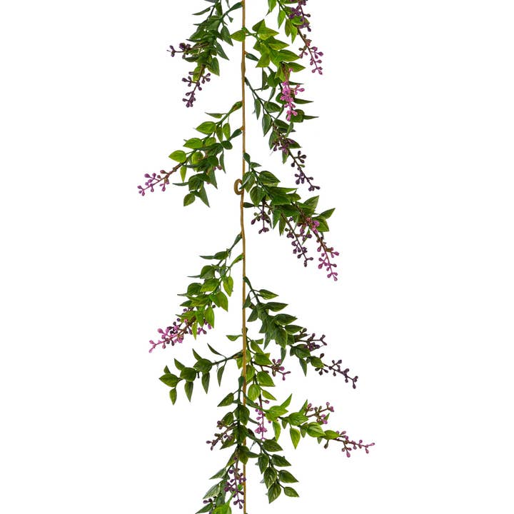 Mini leaf garland, 180cm, green-purple, 1/pc for wholesale by GASPER GmbH