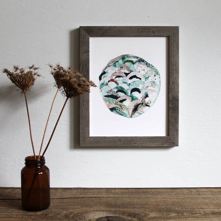 8" x 10" Green Queen Annes Lace Moon Fine Art Print for wholesale by BirdsNestLoveFern