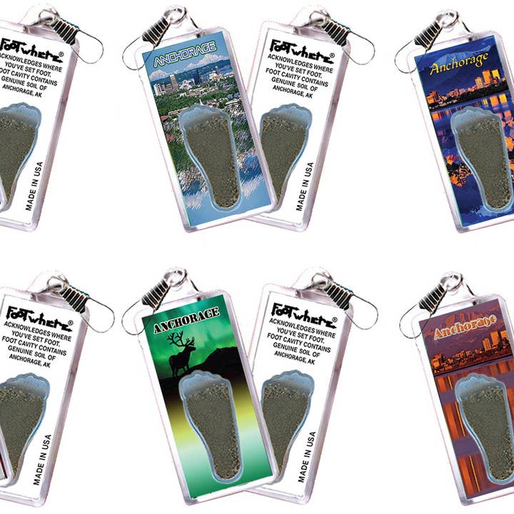 Anchorage FootWhere® Souvenir Dragkedje-dragare. 72 stycken/6 olika stilar. för wholesale av FootWhere- USA Group, Inc.