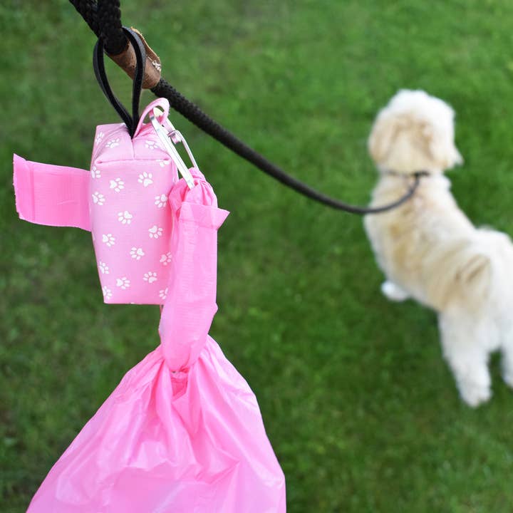Doggie Walk Bags - Wholesale Pet Poop Bag - 6 Roll Pink Tie Handle Dog Poop Bags, 72 Count4