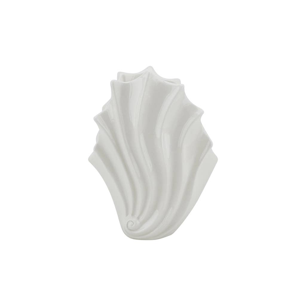 Opjet Paris - Vente Vases - Vase coquillage haut blanc L15,7 P11 H21,3cm