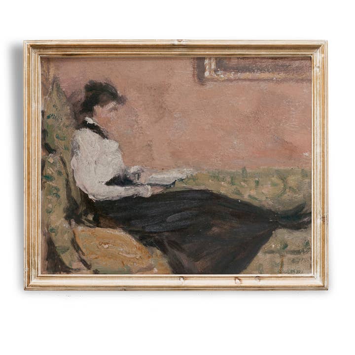 Knot & Soul – Impressão artística por atacado – Mulher Livro Leitura Biblioteca de Pintura Wall Art