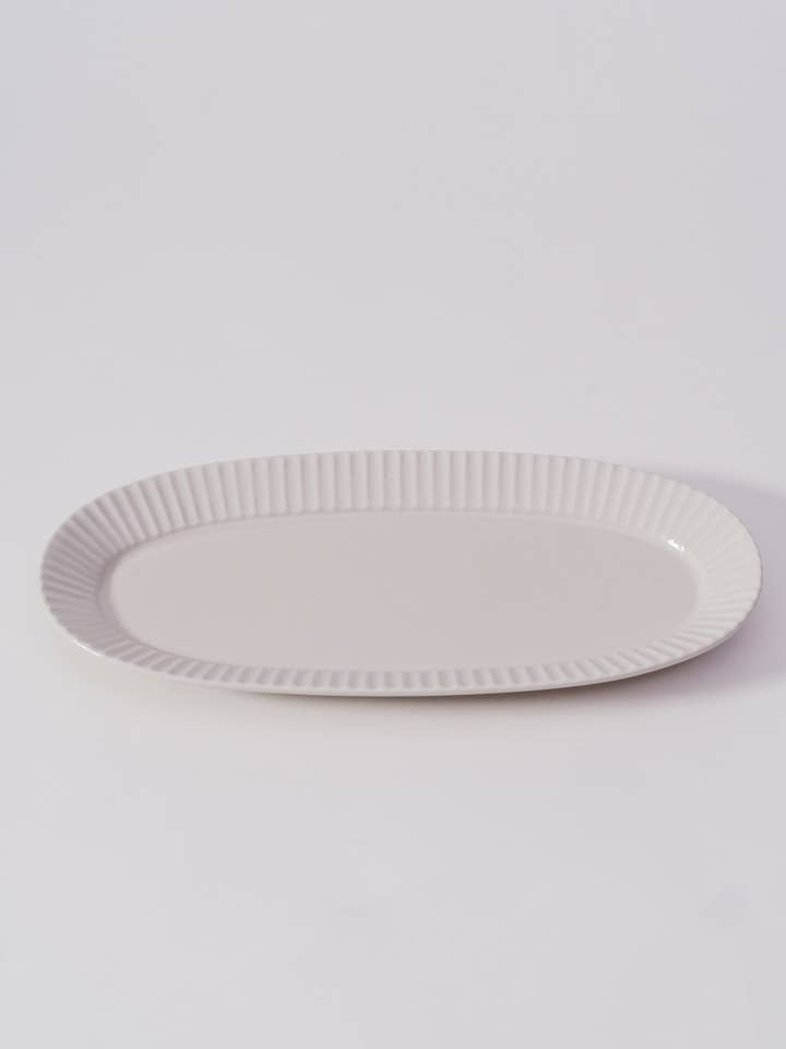 Kachosen Oval Platter With Folding-Fan Pattern Large for wholesale by LAKOLE