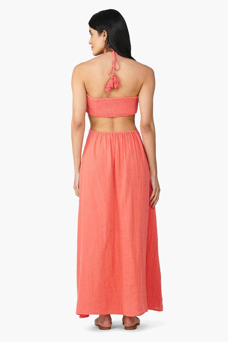 America & Beyond - Wholesale Dress - Women's - Set of 6 Nash Coral Flora Solid Dress (S,M,L)4