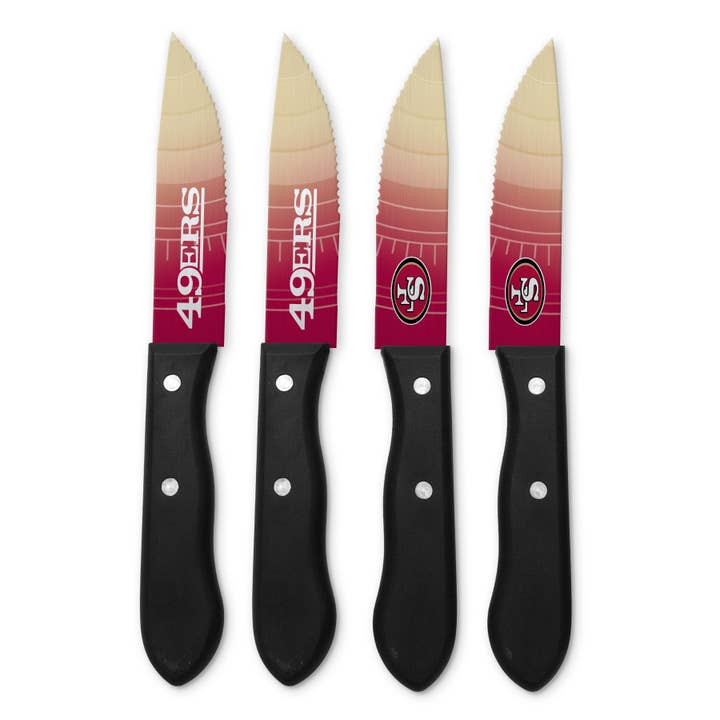 NFL San Francisco 49ers 4pc Steak Knife Set for wholesale by Inglasco Inc.