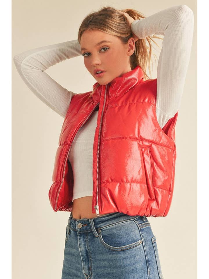 Faux læder kuglefisk vest for engroshandel hos ITSSY