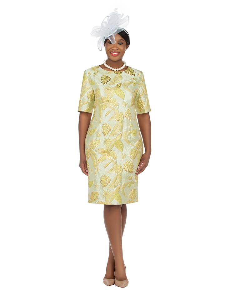 Giovanna - Vente Robe – femme - Robe fourreau en brocart à manches courtes - Grande taille3