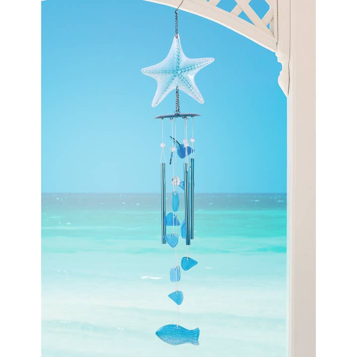 Starfish Glass Chime for wholesale by Sunset Vista Designs