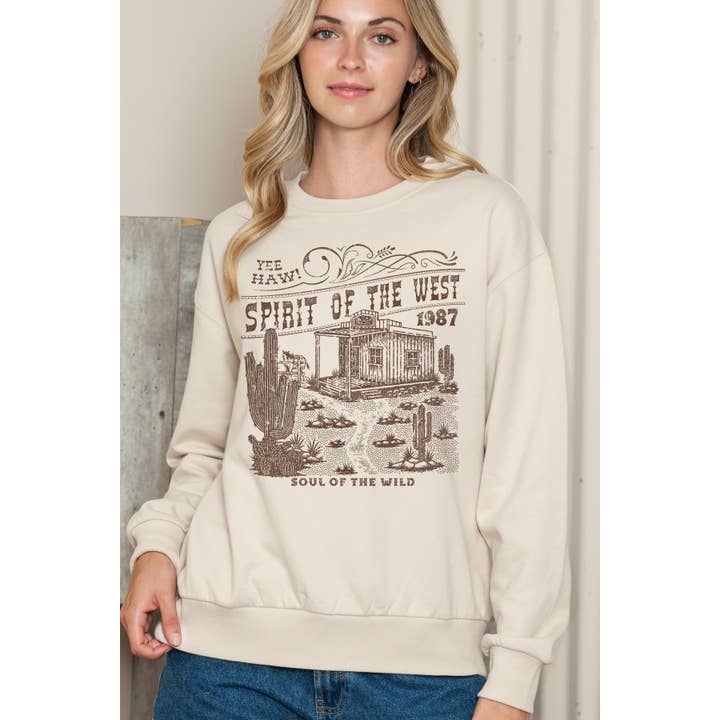 Amused by Blue - Wholesale T-Shirt (Graphic) - Women's - Spirit of the West 1987 Crewneck Sweater2