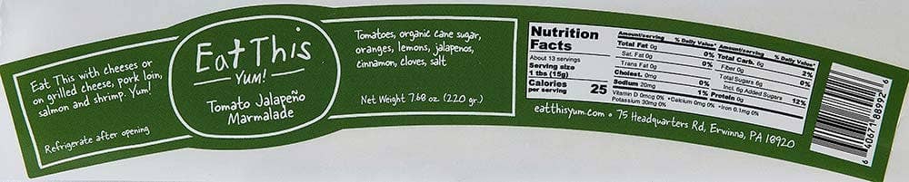 Eat This Yum - Wholesale Jam/Jelly -  Tomato Jalapeno Marmalade 10
