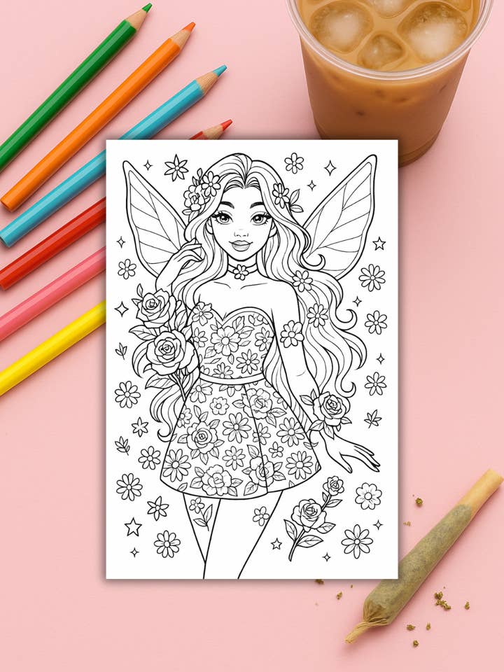 Malvorlagen *DOWNLOAD-OPTION VERFÜGBAR* - Blumenfee für den Großhandel von High Wax Candle Co.