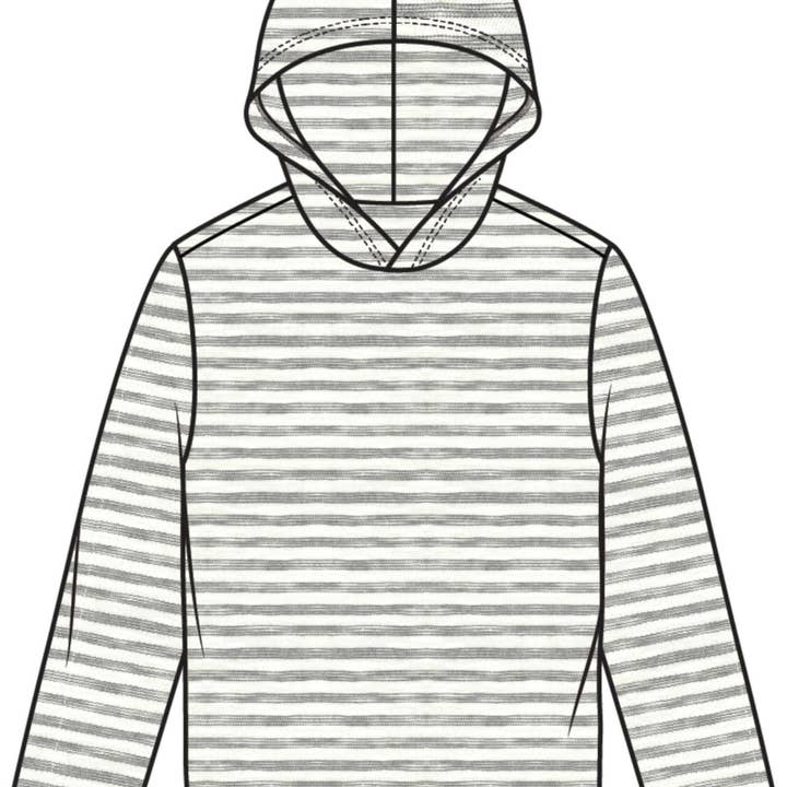 Gestreepte babytop met capuchon en slub jersey voor wholesale door Miles the Label