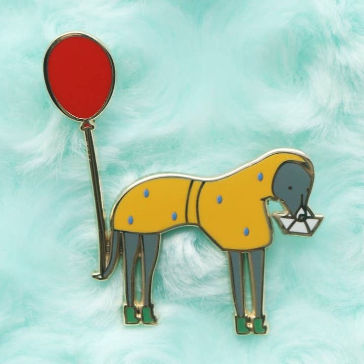Horror Hounds Georgie Italian Greyhound Enamel Pin for wholesale by Dbl Feature