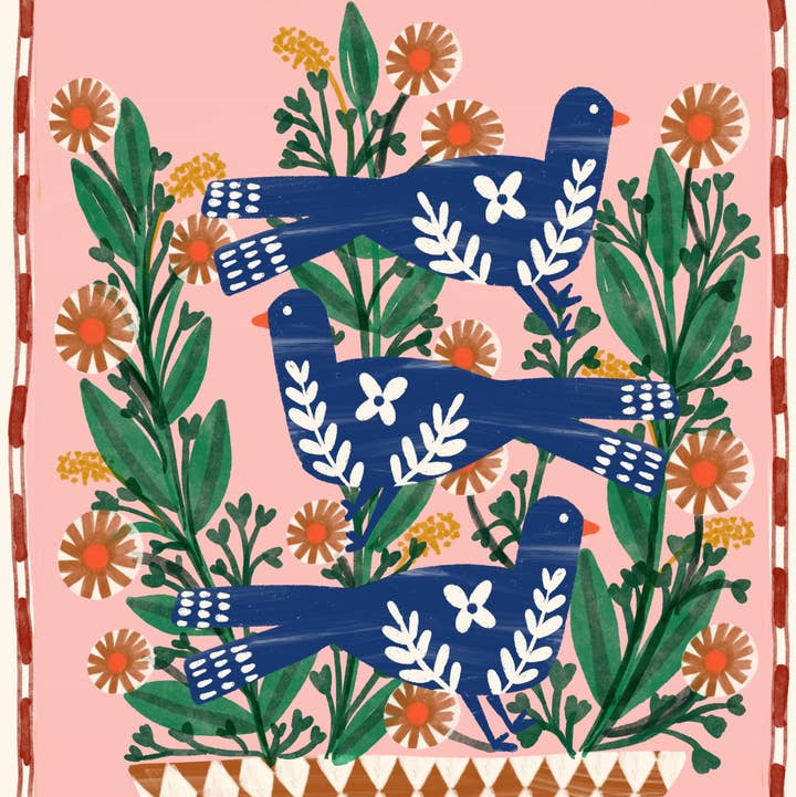 Folk Birds & Flowers for wholesale by Carole Hillman