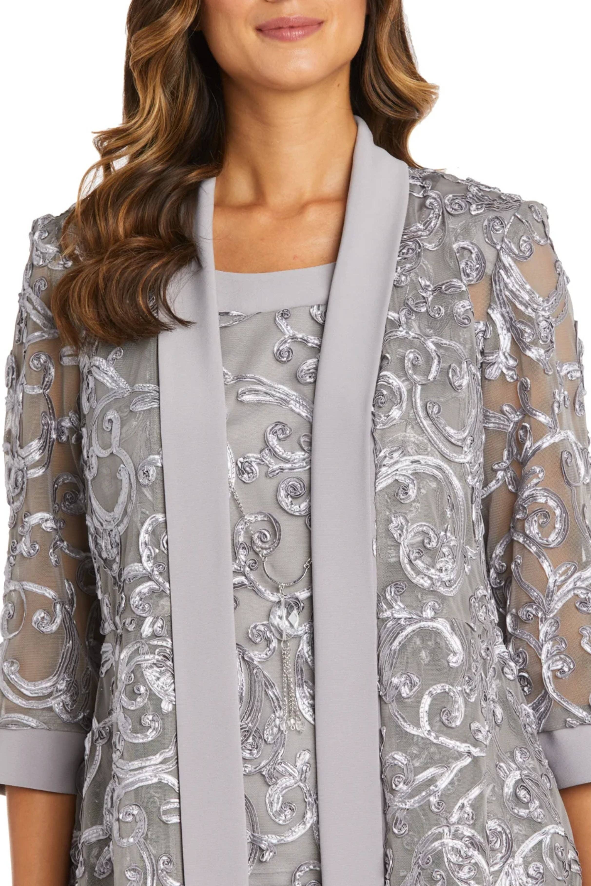 GRANITE R&M Richards Soutache Embroidered 2-Piece Suit for wholesale on Faire2