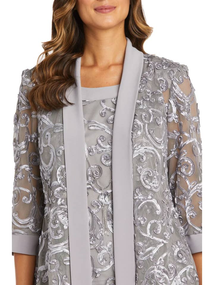 GRANITE R&M Richards Soutache Embroidered 2-Piece Suit for wholesale on Faire2