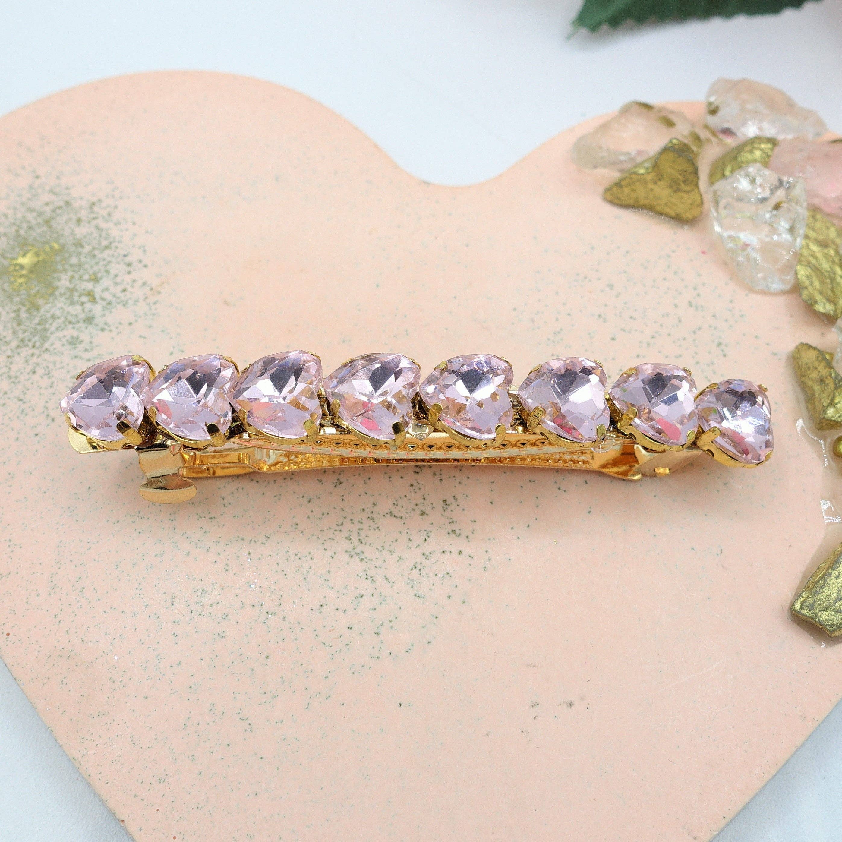 Daemon srls - Wholesale Hair Clip - Women's - LUCE -Fermaglio per capelli con pietre sfaccettate a cuore3