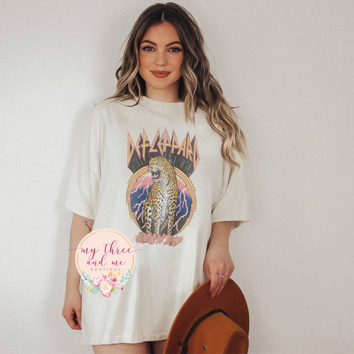 Oversized Def Band tee for wholesale by My Three and Me Boutique LLC