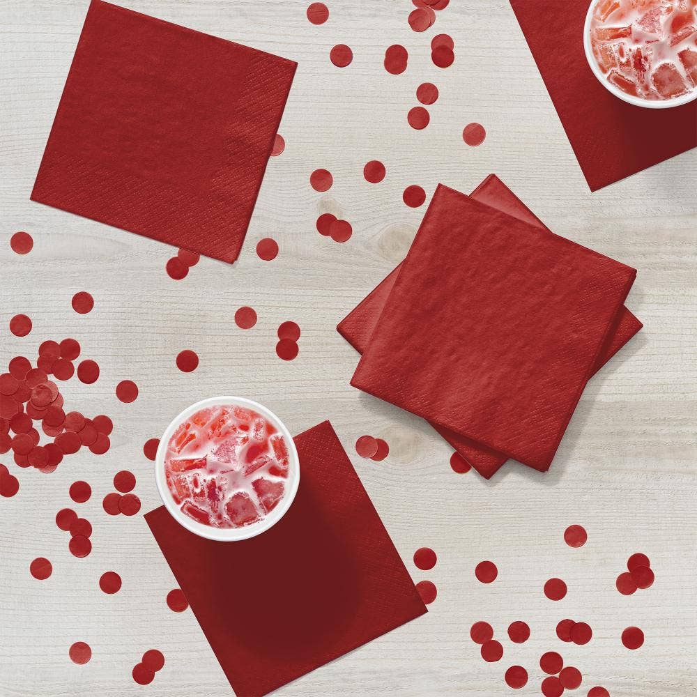 Bulk Party Decor - Wholesale Disposable Napkin - Classic Red Value Friendly Beverage Napkins, 20/Pkg2