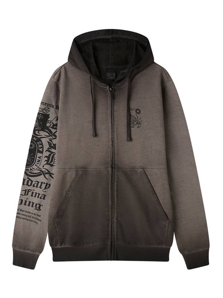 Sudadera con capucha y cremallera "Escudo de Armas" hombre para venta al por mayor de Scorpion Bay