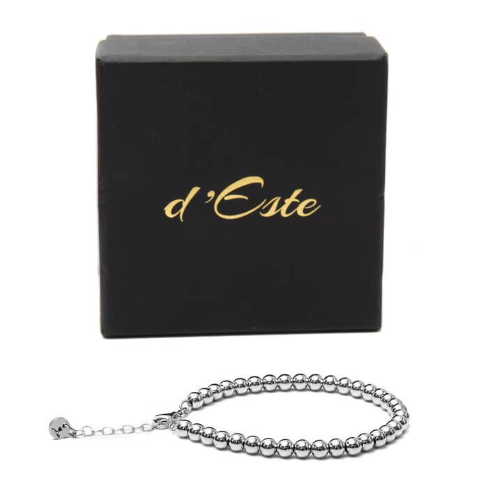d'Este - Wholesale Beaded Bracelet - Silver Bead Bracelet 6Mm2