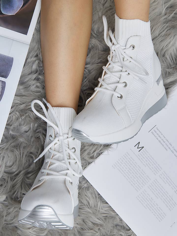 LADY GLORY - Wholesale Athletic Sneakers - Women's - Women's wedge sock sneakers8